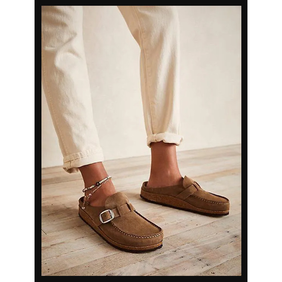 Birkenstock Buckley Suede Shearling Clog Mink Womens 10-10.5 EU 41 - Picture 5 of 16